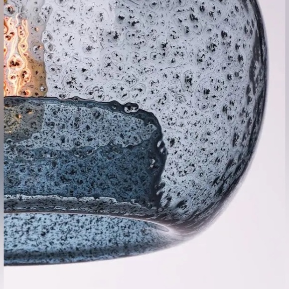 NEW IN BOX Hand Blown Glass COASTAL Blue Modern Accent Pendant light - Picture 6 of 9